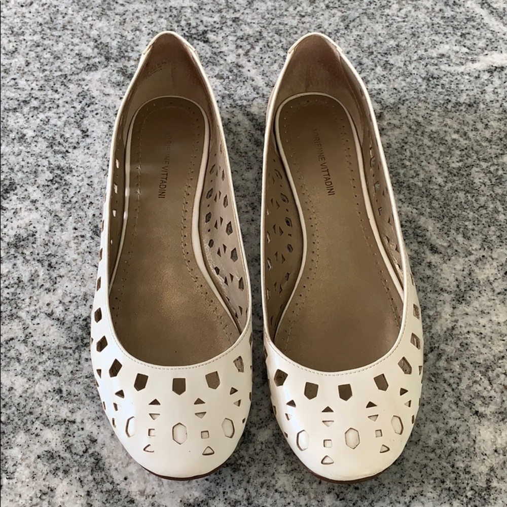 Eyelet White Ballet Flats